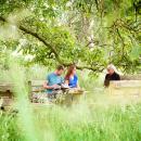 Aperitieven in de natuurlijke tuin van de vakantiewoning